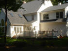ipe deck with king post vinyl rail system